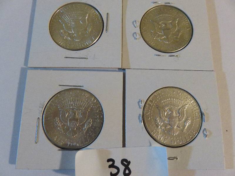 Lot of 4 United States Half Dollars, 1964