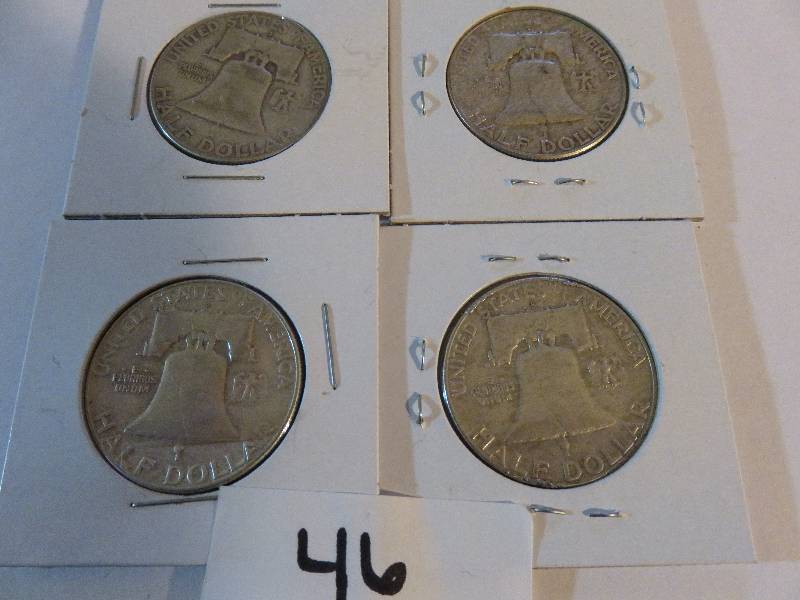 Lot of 4 United States Half Dollars