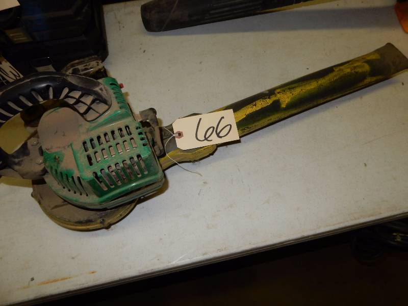 lot 66 image: 2 Blowers Poulan Pro and one with no maker name.  Untested
