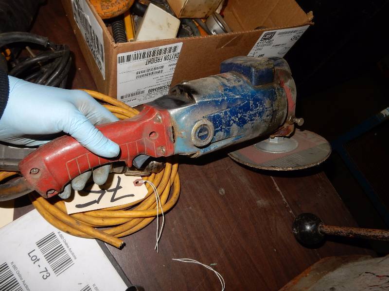 lot 75 image: Black and Decker Industrial Drill, 1311 12 in VSR HolGUN Drill Milwaukee Angle Sander
