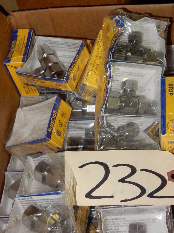 lot 232 image: 38 Compression Angle Stops.. NEW in their packages