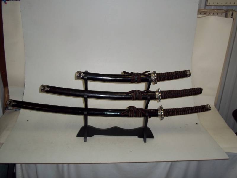 Japanese Samurai Swords with stand