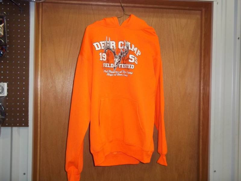 Deer Camp Blas Orange Sweatshirt with hood size L