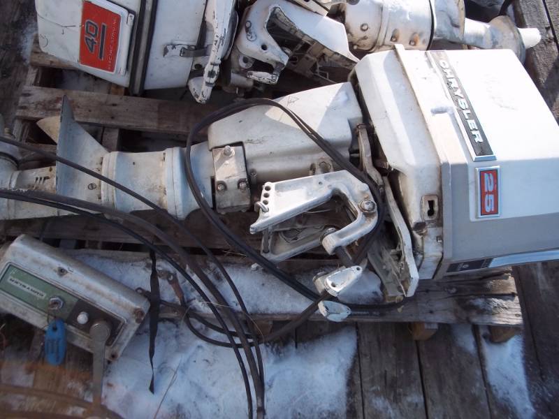 1960-61 Johnson 40 HP Outboard Motor with controls condition unknown