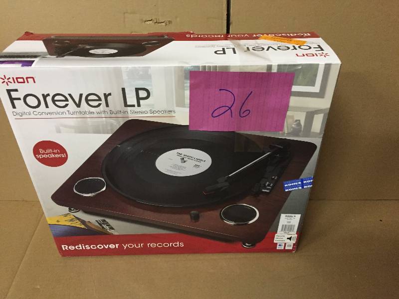 lot 26 image: ION Forever LP Digital Conversion Turntable with Built-In Speakers