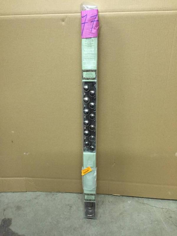 lot 77 image: Elegant Home Fashions Beaded Swirl Shower Curtain Rod & 12-pk. Hooks