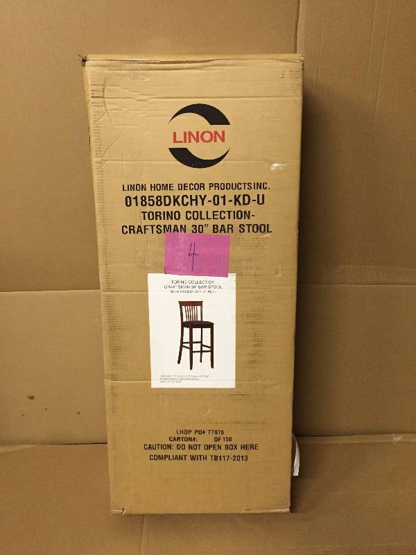 lot 4 image: Linon Torino Collection Craftsman Bar Stool 30