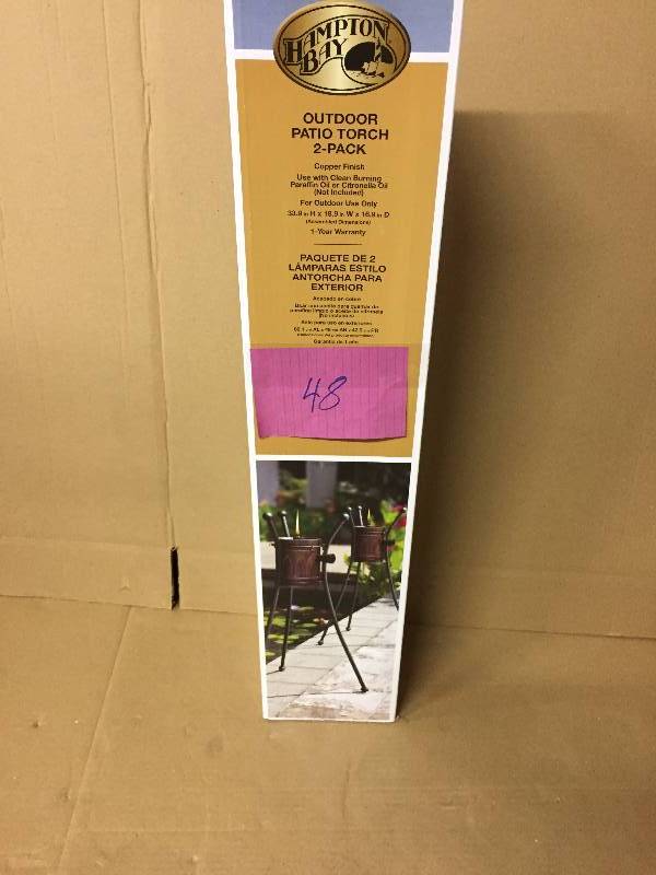 lot 48 image: Hampton Bay Outdoor Patio Torch 2 Pack
