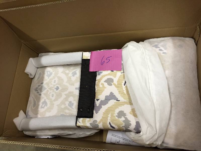 lot 65 image: Madison Park Emilia Tufted Armless Dining Chair- Cream no print
