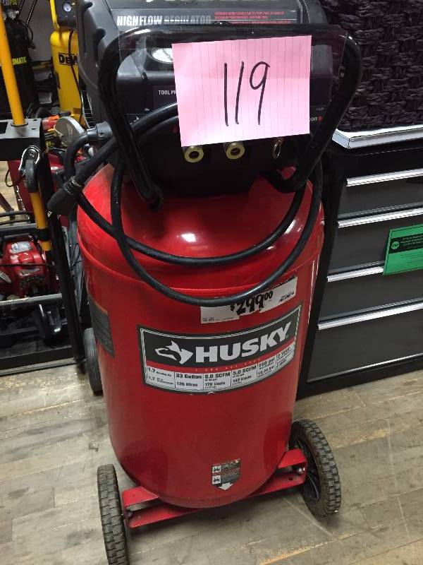 lot 119 image: Husky 33 Gal Compresor tested in good working condition