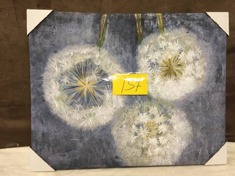 lot 157 image: Three Wishes Blue Canvas Wall Art  22H x 28W x 1.5D