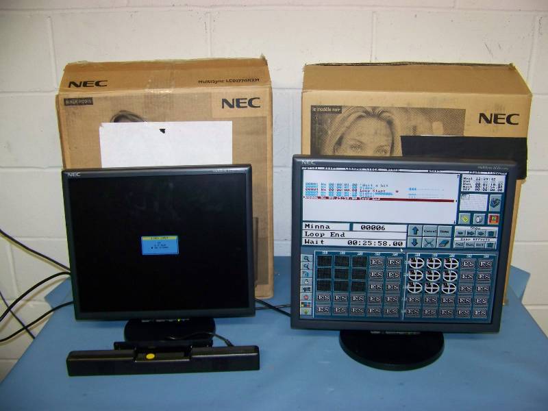 lot 64 image: (2) NEC, MultiSync, Flat Screen Computer  PC Monitors in original boxes
