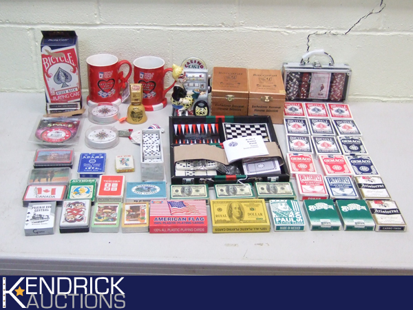 Large Lot of New Playing Cards, Poker Chips, etc.
