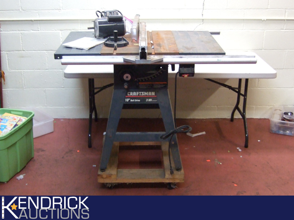 Craftsman Table Saw on Wood Cart