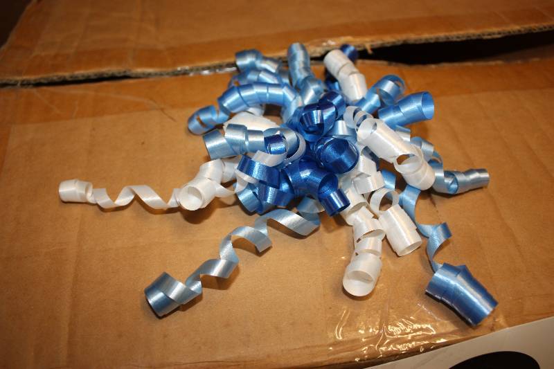 Case of 300 Blue and White Curly Bows