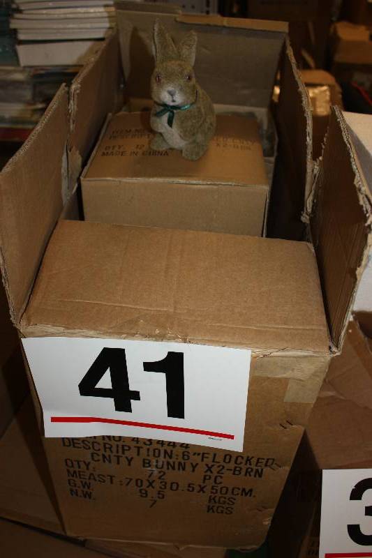 Case of approx. 60 6�� Flocked Country Bunnies