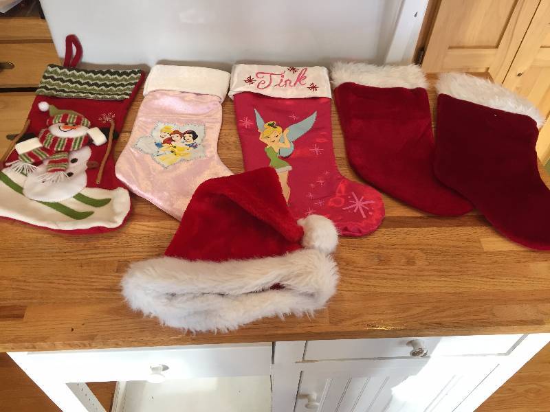 Lot of Christmas Stockings & Santa Hat