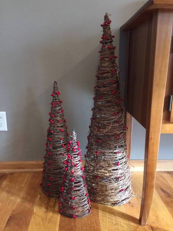 Set of three Wicker Trees