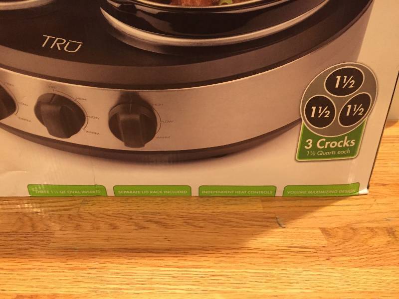 Tru Three Crock Round Slow Cooker