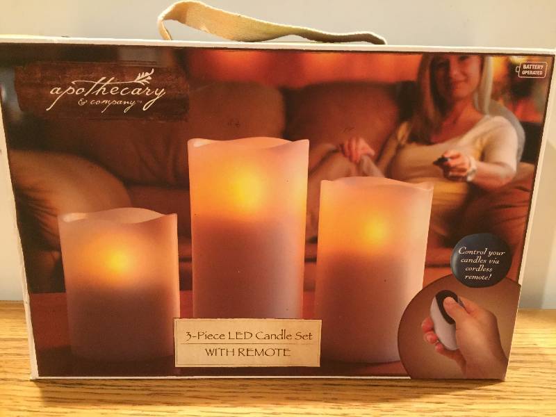 Apothecary 3-Piece Led Candle Set with Remote