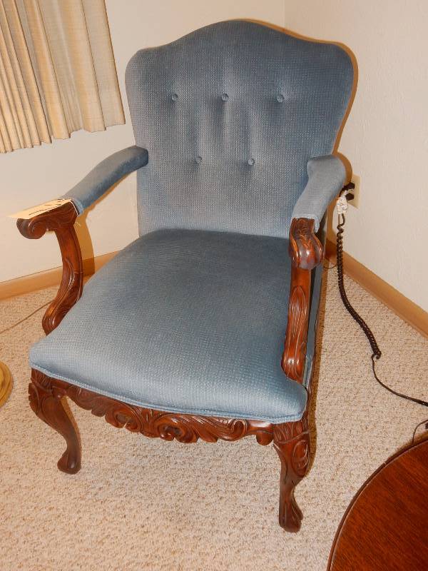 Wood and Upholstered Chair
