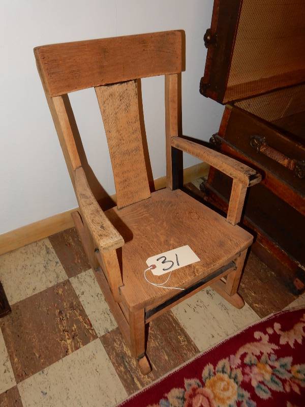Childs Oak Rocker. Solid