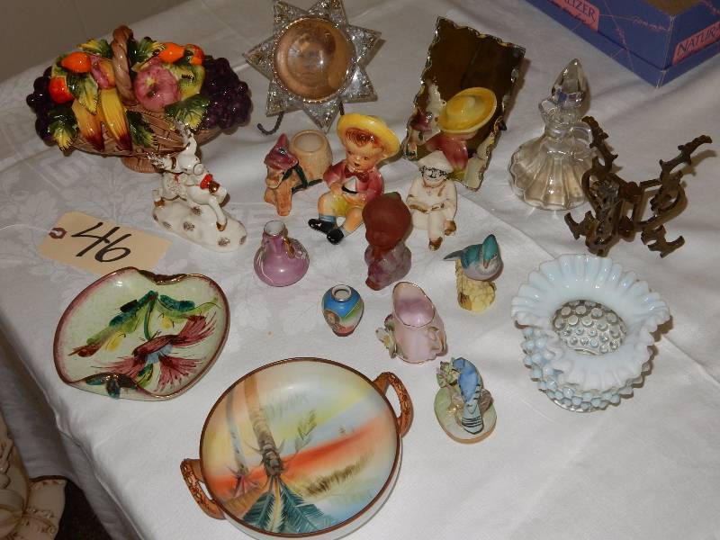 Large lot of decorative glassware as pictured.. Look at close-ups.. Bring your own packaging material