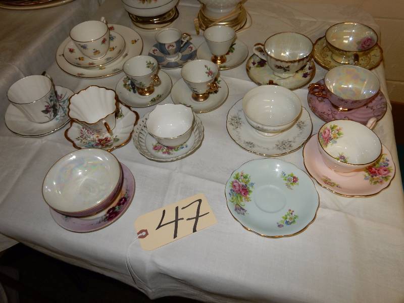 Large number of Fancy Coffee cups and saucers.. Bring your own packaging material