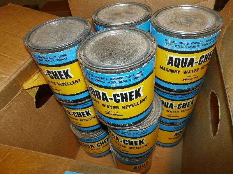 12 cans of concrete sealerdissasembled table.