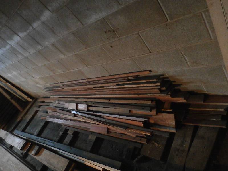 huge pile of vintage oak trim work.