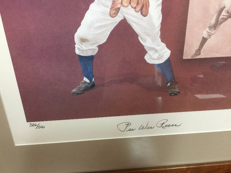 lot 3 image: Limited edition lithograph by Christopher Paluso, signed by Pee Wee Reese