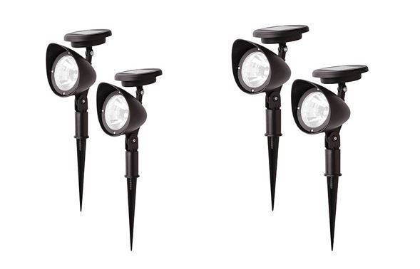 2 Sets of Two Outdoor Solar Spotlights  4 Total