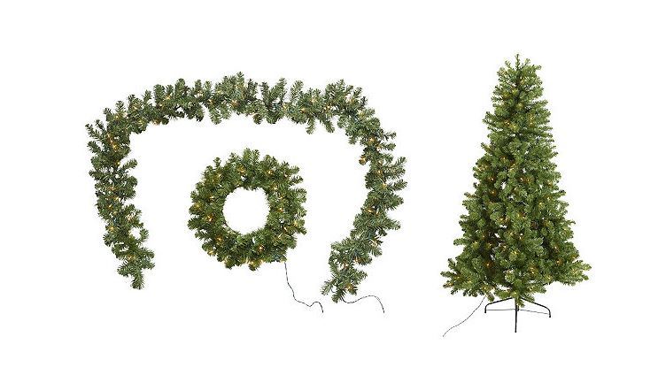 alcove 3-pc. Prelit TreeWreathGarland Set
