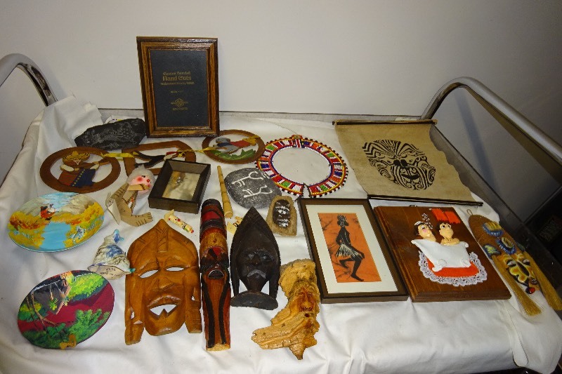 Folk art, wooden picture Beveled hand cut frame