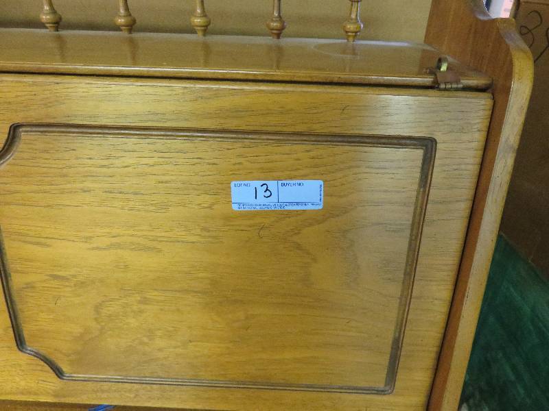 lot 13 image: solid wood drop top desk