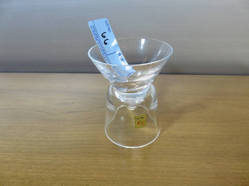 lot 66 image: Crystal 2 Piece Lavida Candle Holder