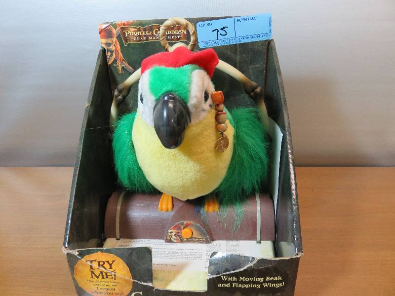 lot 75 image: Pirates of Caribbean Talking Parrot