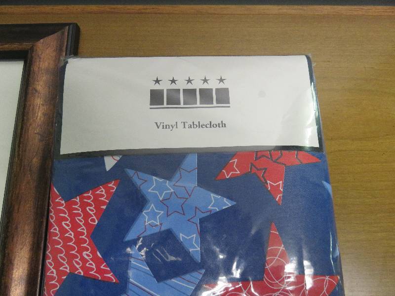 lot 112 image: Picture Frame and Vinyl Table Cloth