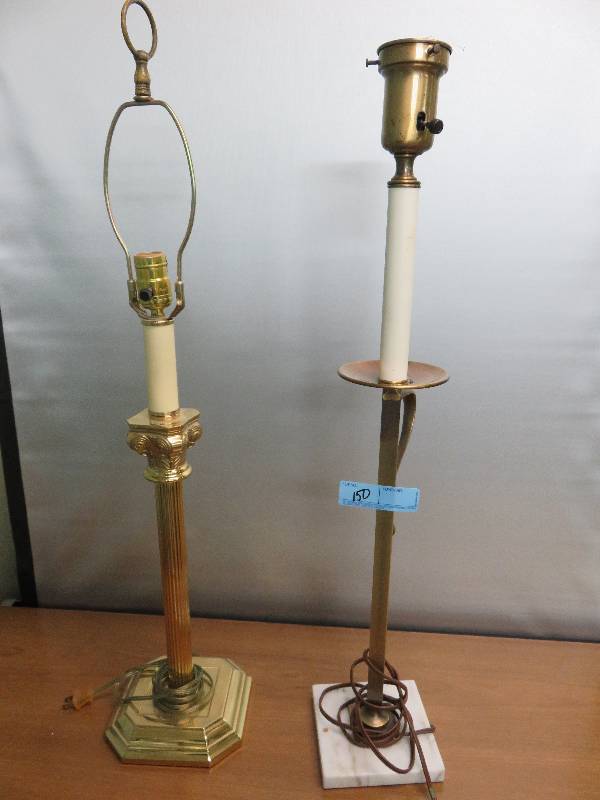 lot 150 image: Set of 2 Brass Lamps