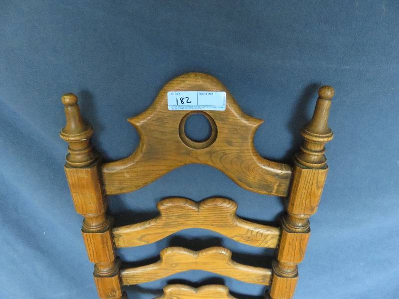 lot 182 image: Wood Chair wWicker Seat