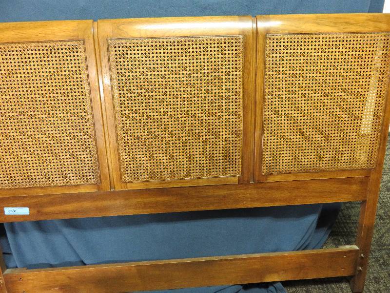 lot 206 image: Wood and Wicker Headboard