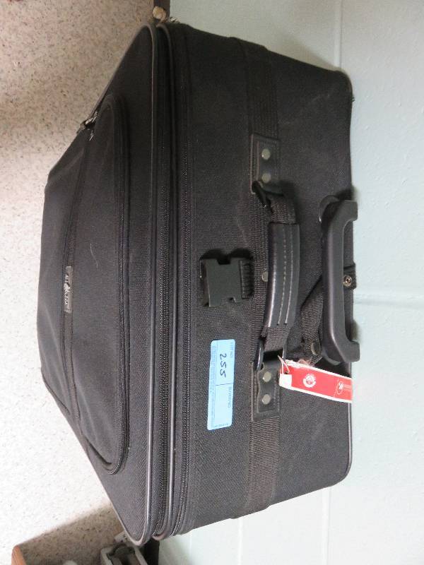 lot 255 image: Large Black Atlantic Canvas Rolling Suitcase