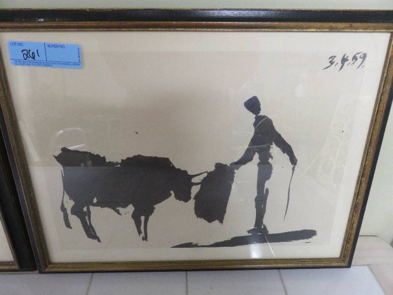 lot 261 image: Spanish Style Ink Print (2) with 3459 date