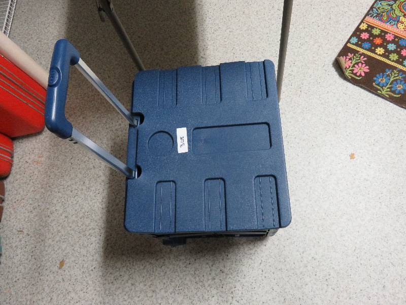 lot 308 image: Office Depot Blue Rolling Tote