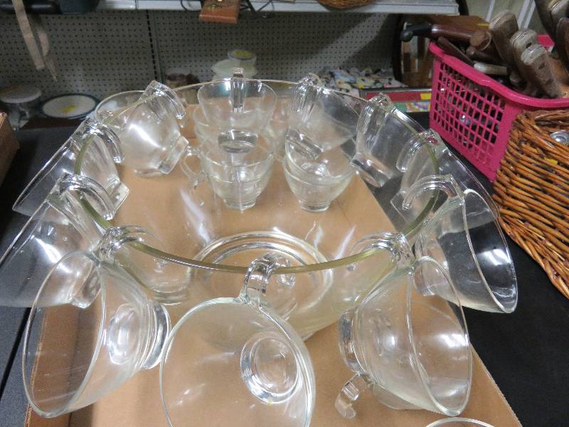 lot 346 image: Large Punch Bowl wmany Cups