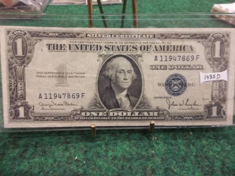 US $1 Silver Certificate Series 1935 D