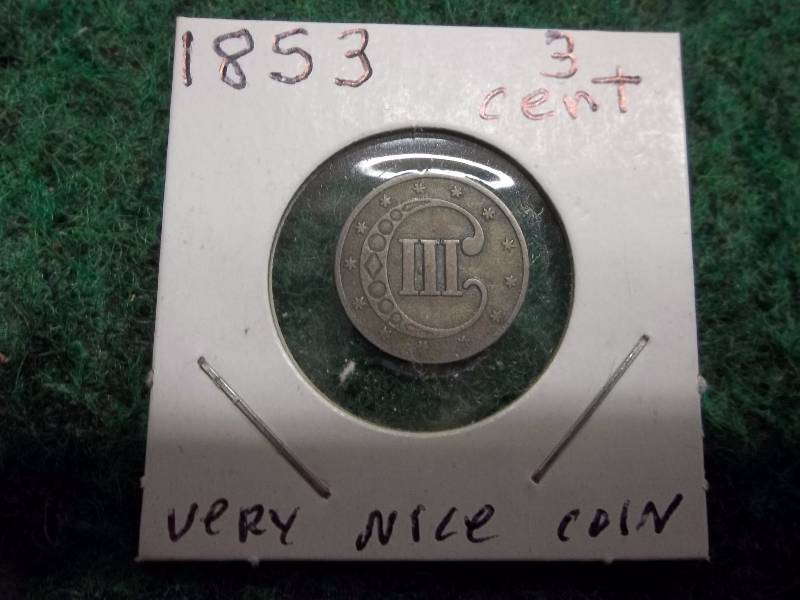 1853 3 Cent Silver Piece XF