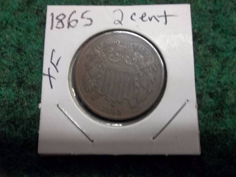 1865  2 Cent Piece XF