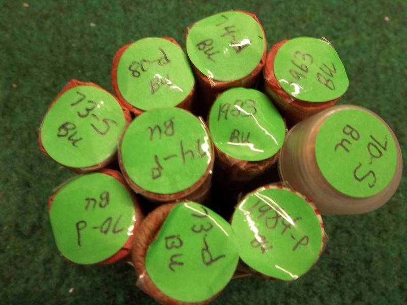 10 Rolls Unc Of Lincoln Cents (See Dates & Mints In Picture)