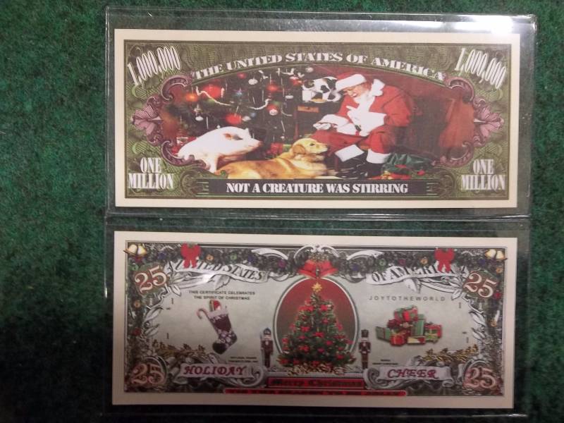 Santa & Christmas Tree Novelty Money